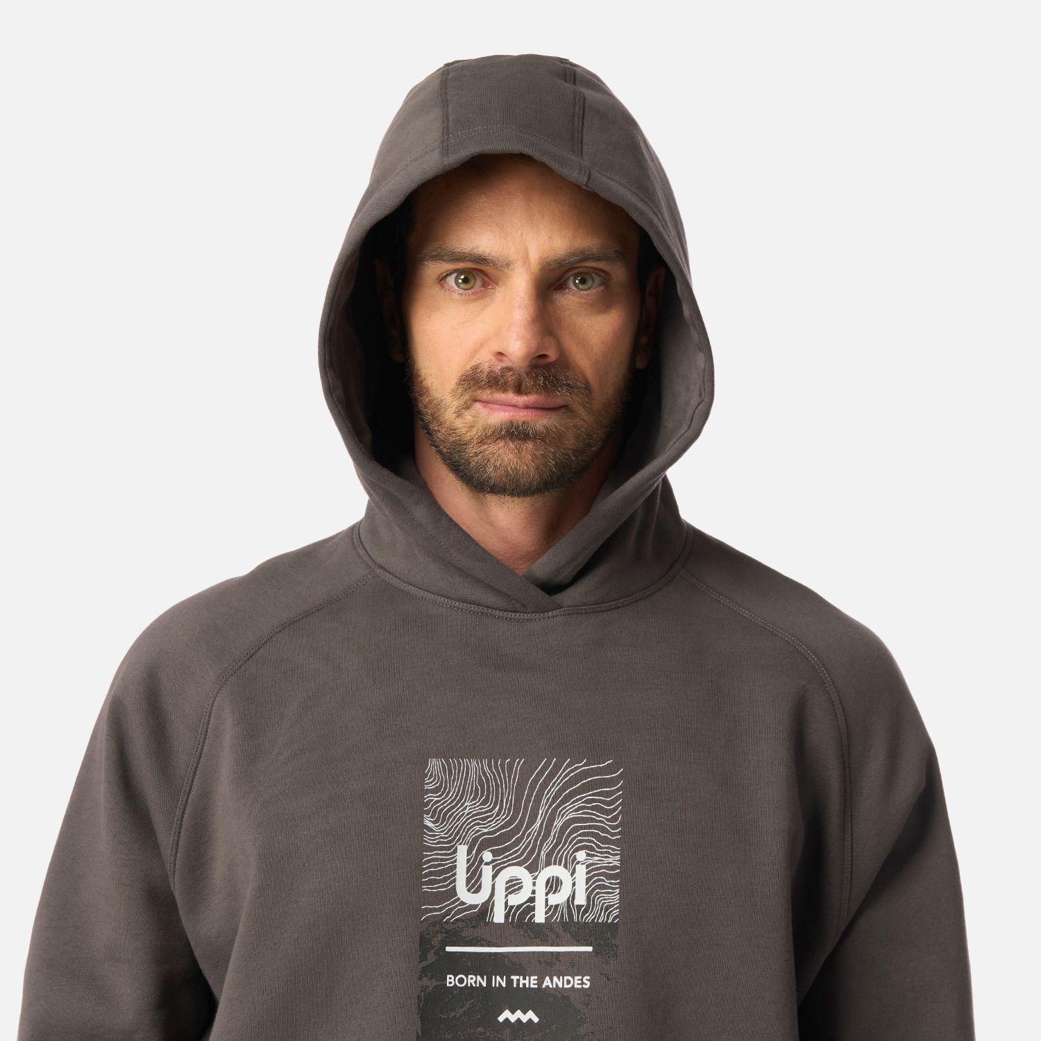 Polerón Hombre Insigne Hoody Sweatshirt Front Print Gris Medio Lippi I26-3