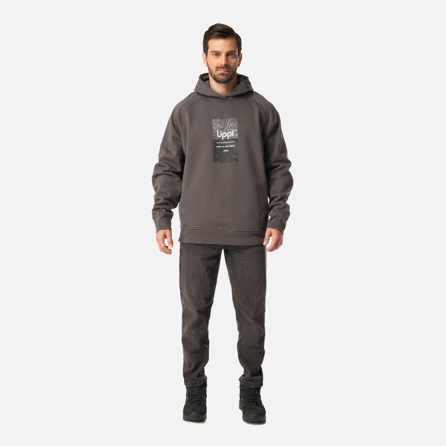 Polerón Hombre Insigne Hoody Sweatshirt Front Print Gris Medio Lippi I26-5