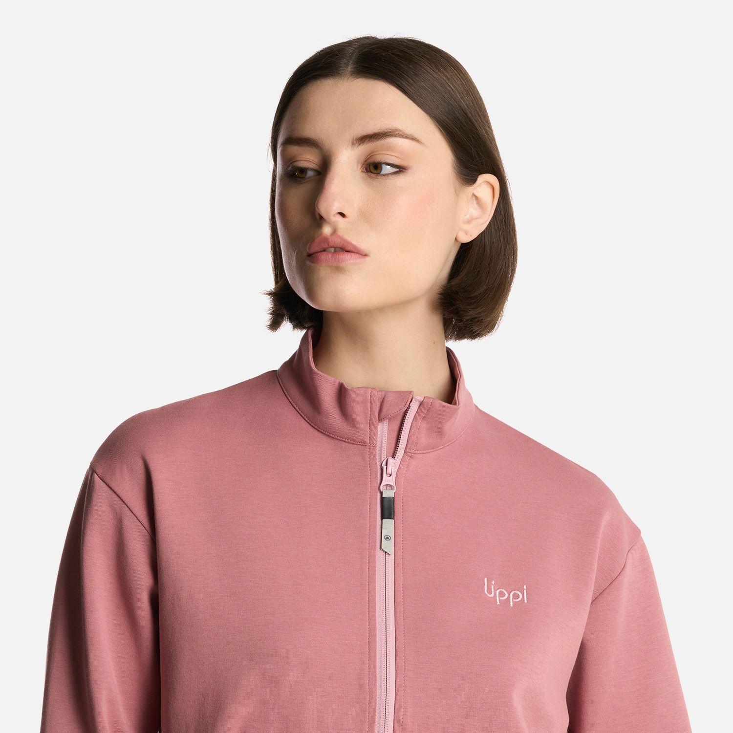 Polerón Mujer DownStreet 1/4Zip Sweatshirt Rosa Oscuro Lippi-3