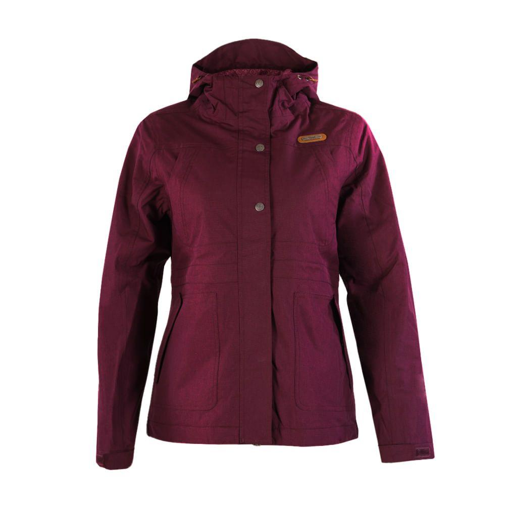 Chaqueta Mujer Linque B-Dry Hoody Jacket Melange Uva Lippi-0