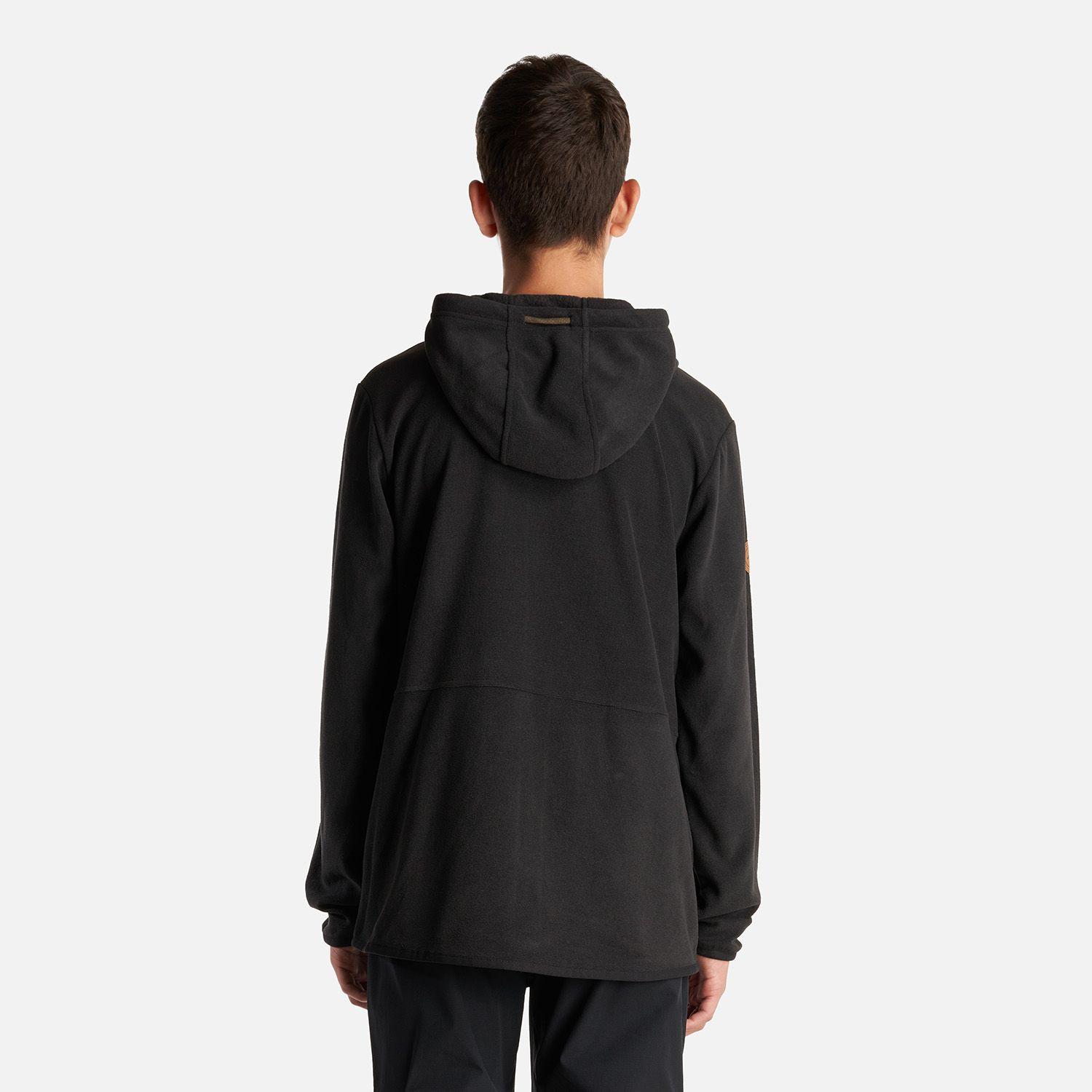 Poleron Teen Boy Stripes Nano-F Full Zip Hoody Negro Lippi I24-3
