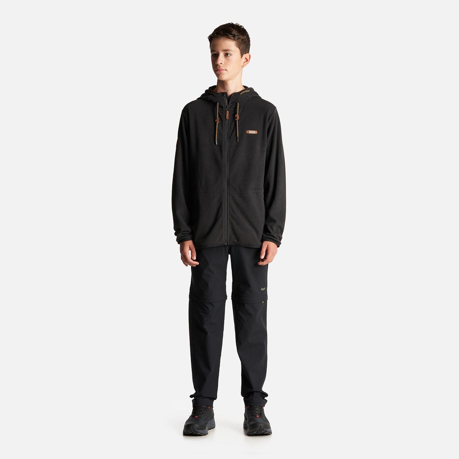 Poleron Teen Boy Stripes Nano-F Full Zip Hoody Negro Lippi I24-6