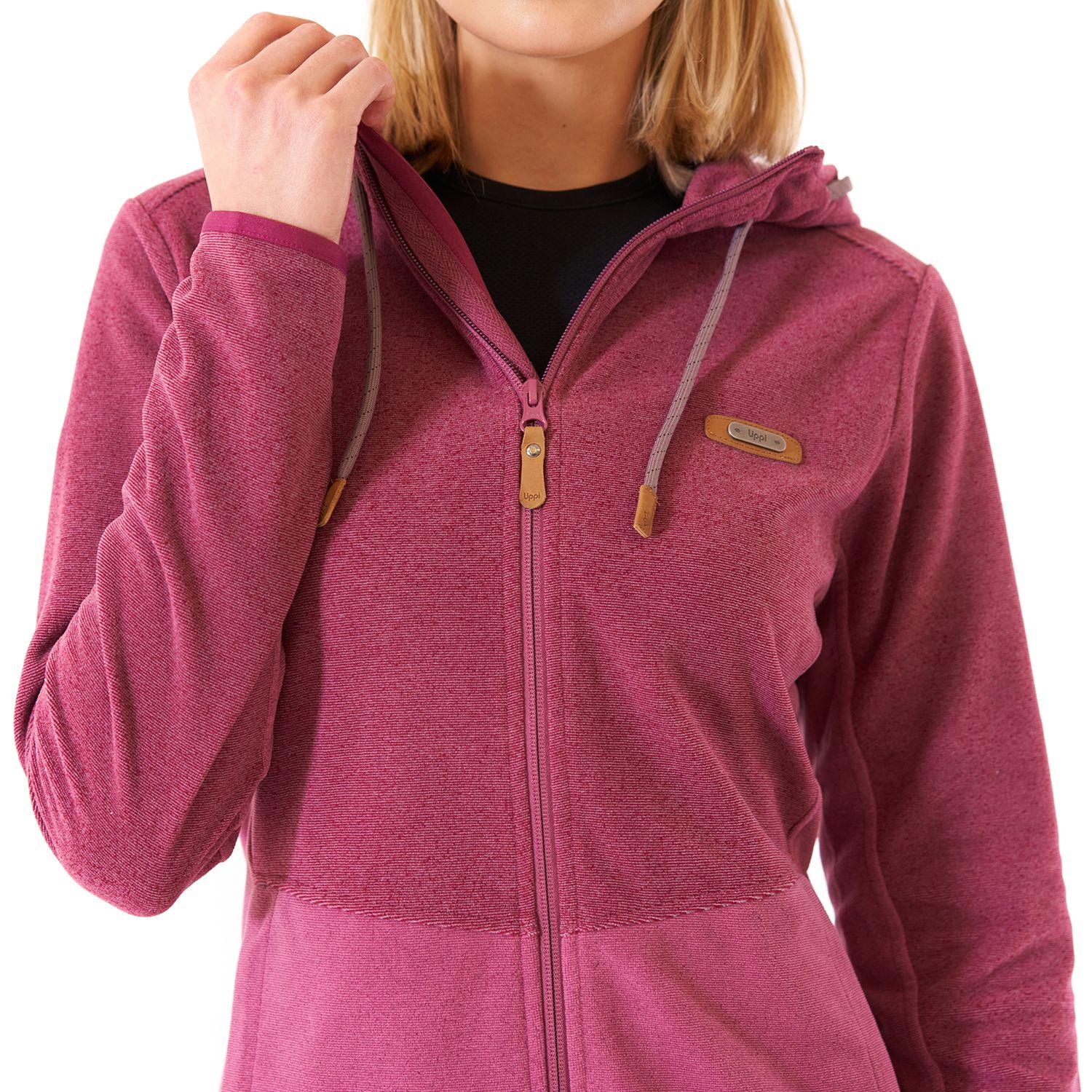 Poleron Mujer Stripes Nano-F Full Zip Hoody Frambuesa Lippi V21-4
