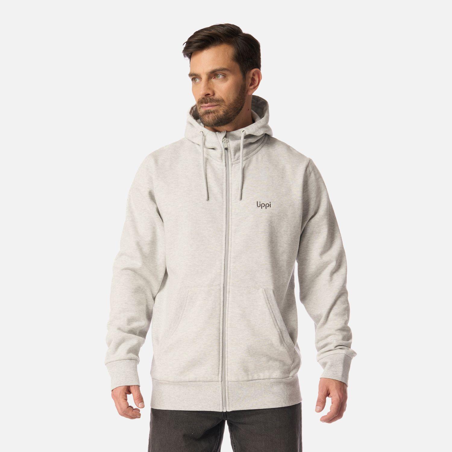 Polerón Hombre Ulmo Full Zip Hoody Sweatshirt Gris Claro Melange Lippi-0