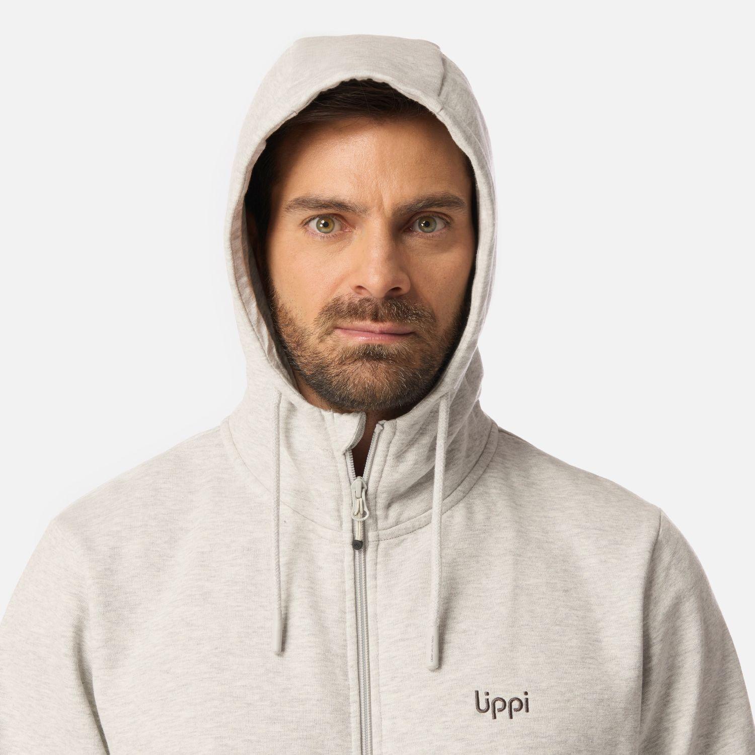 Polerón Hombre Ulmo Full Zip Hoody Sweatshirt Gris Claro Melange Lippi-3
