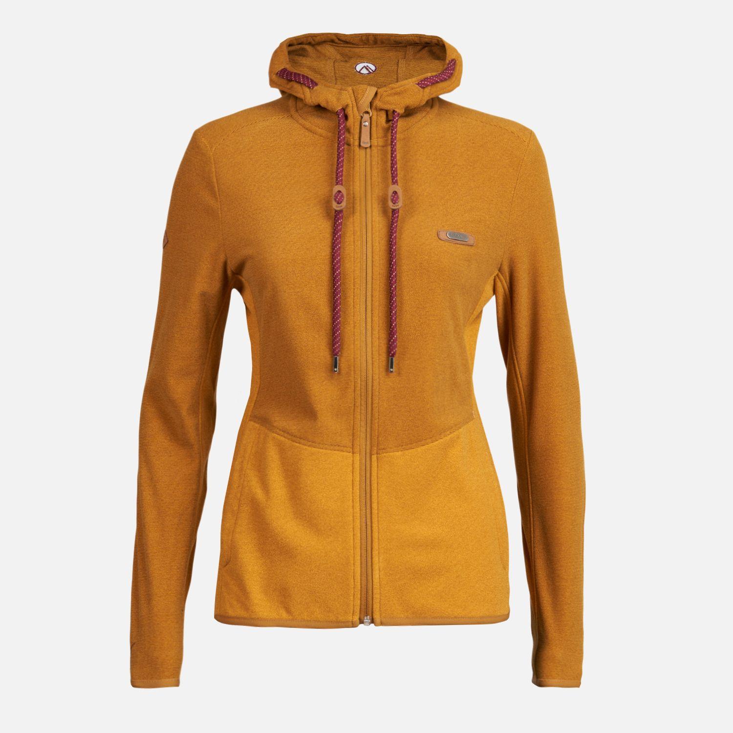 Poleron Mujer Stripes Nano-F Full Zip Hoody Mostaza Lippi-0