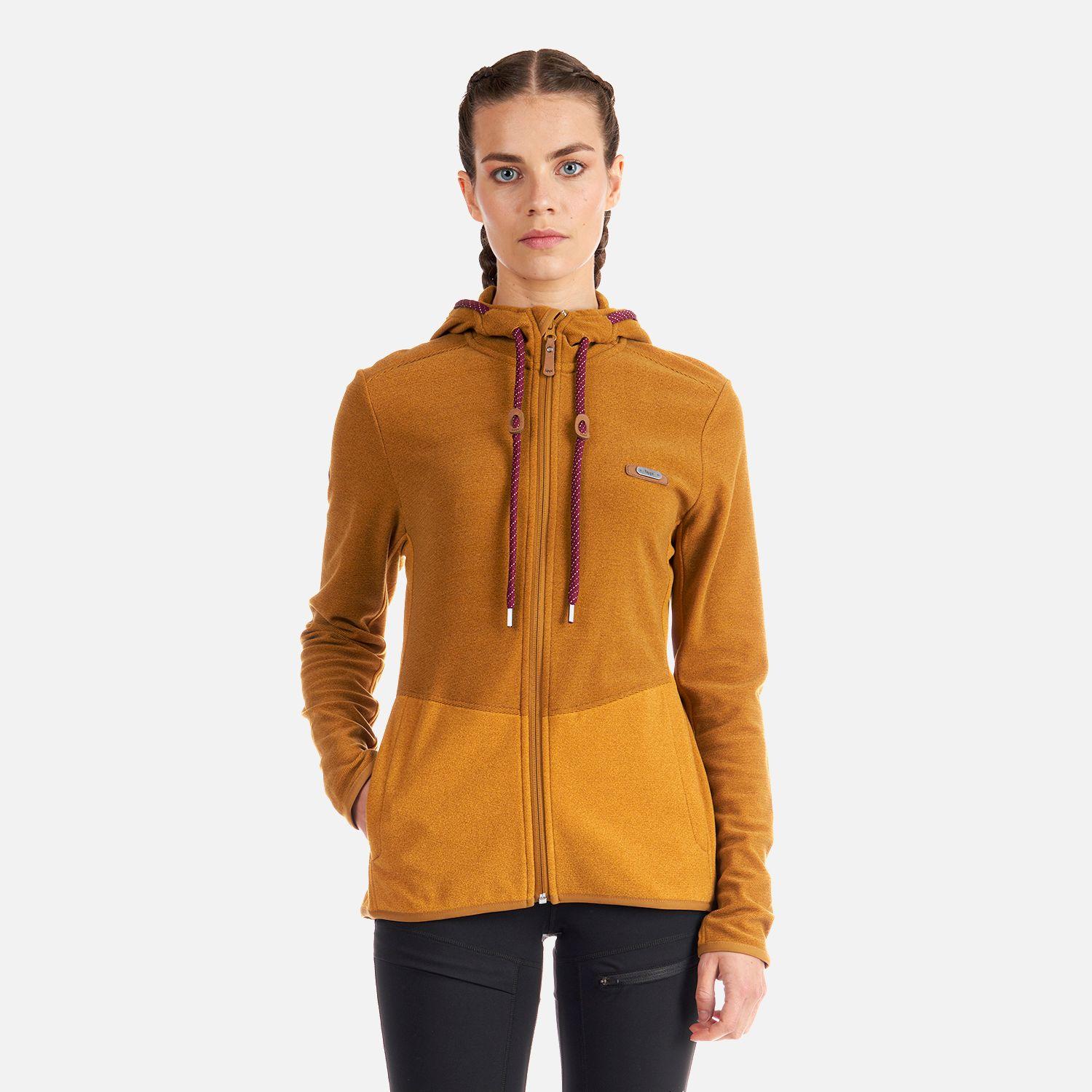 Poleron Mujer Stripes Nano-F Full Zip Hoody Mostaza Lippi-1