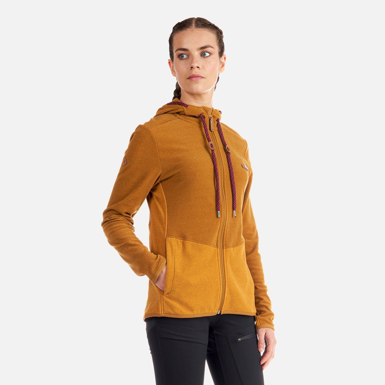 Poleron Mujer Stripes Nano-F Full Zip Hoody Mostaza Lippi-2