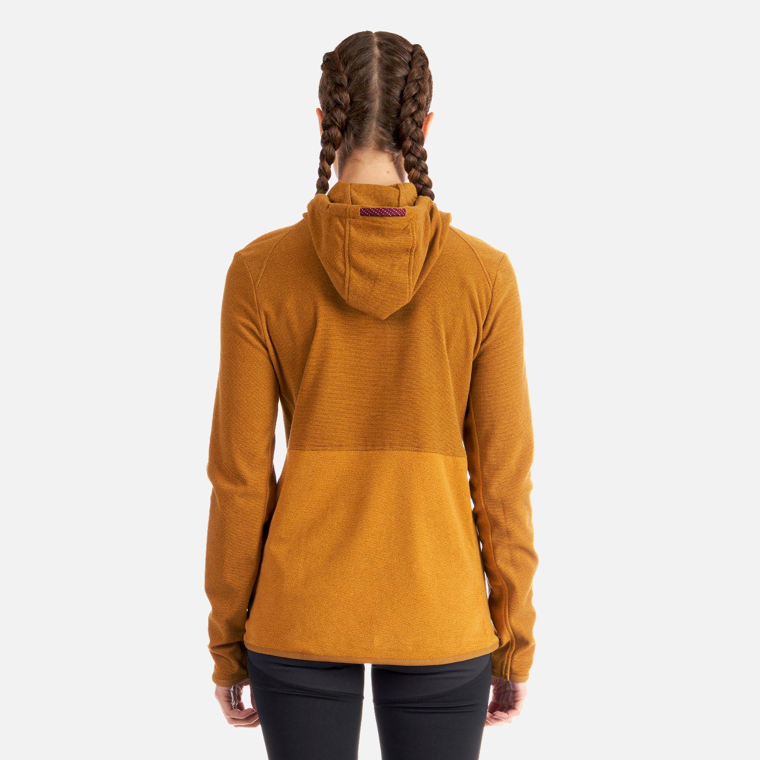 Poleron Mujer Stripes Nano-F Full Zip Hoody Mostaza Lippi-4