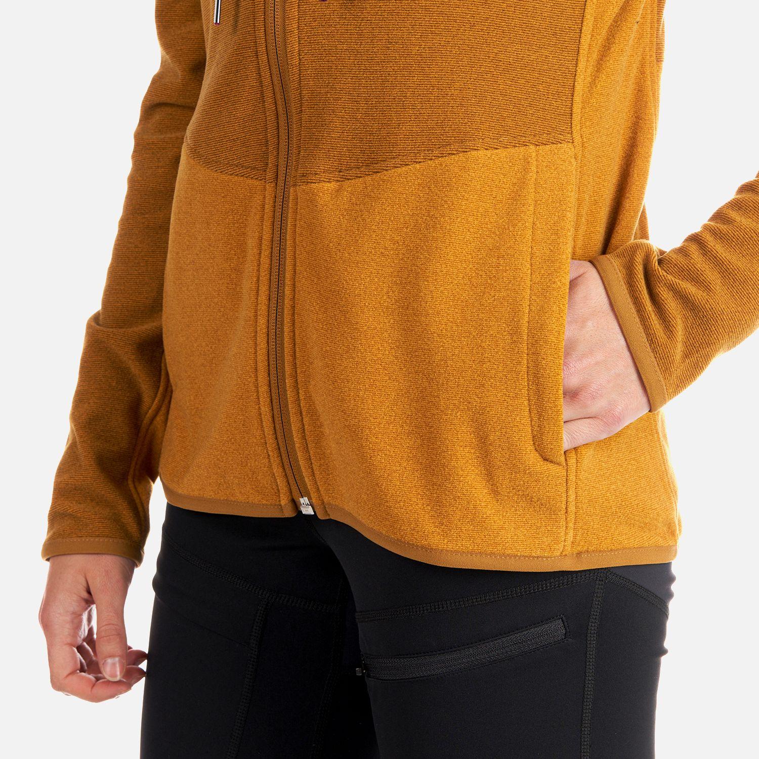 Poleron Mujer Stripes Nano-F Full Zip Hoody Mostaza Lippi-6