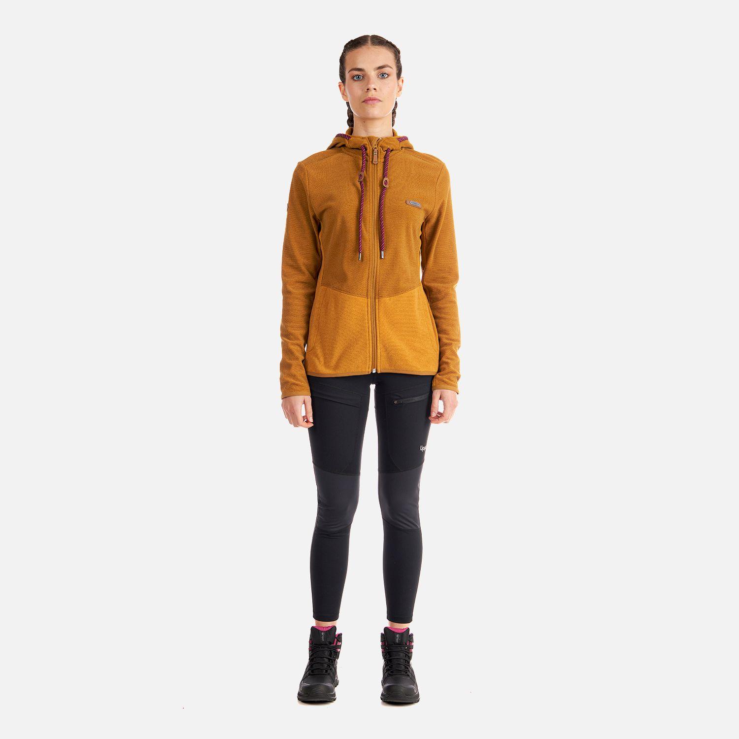 Poleron Mujer Stripes Nano-F Full Zip Hoody Mostaza Lippi-7