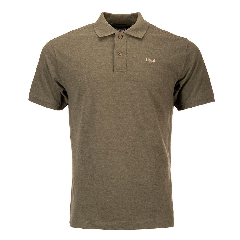 Polera Hombre First Class Elastic Polo Melange Verde Oscuro Lippi-0