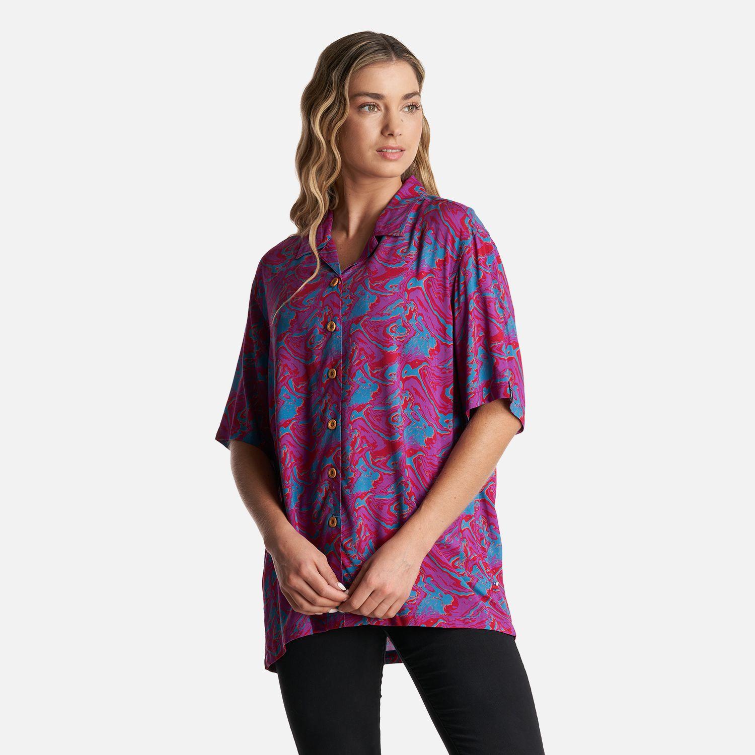 Camisa Mujer Marmolada Print Fucsia Haka Honu-2