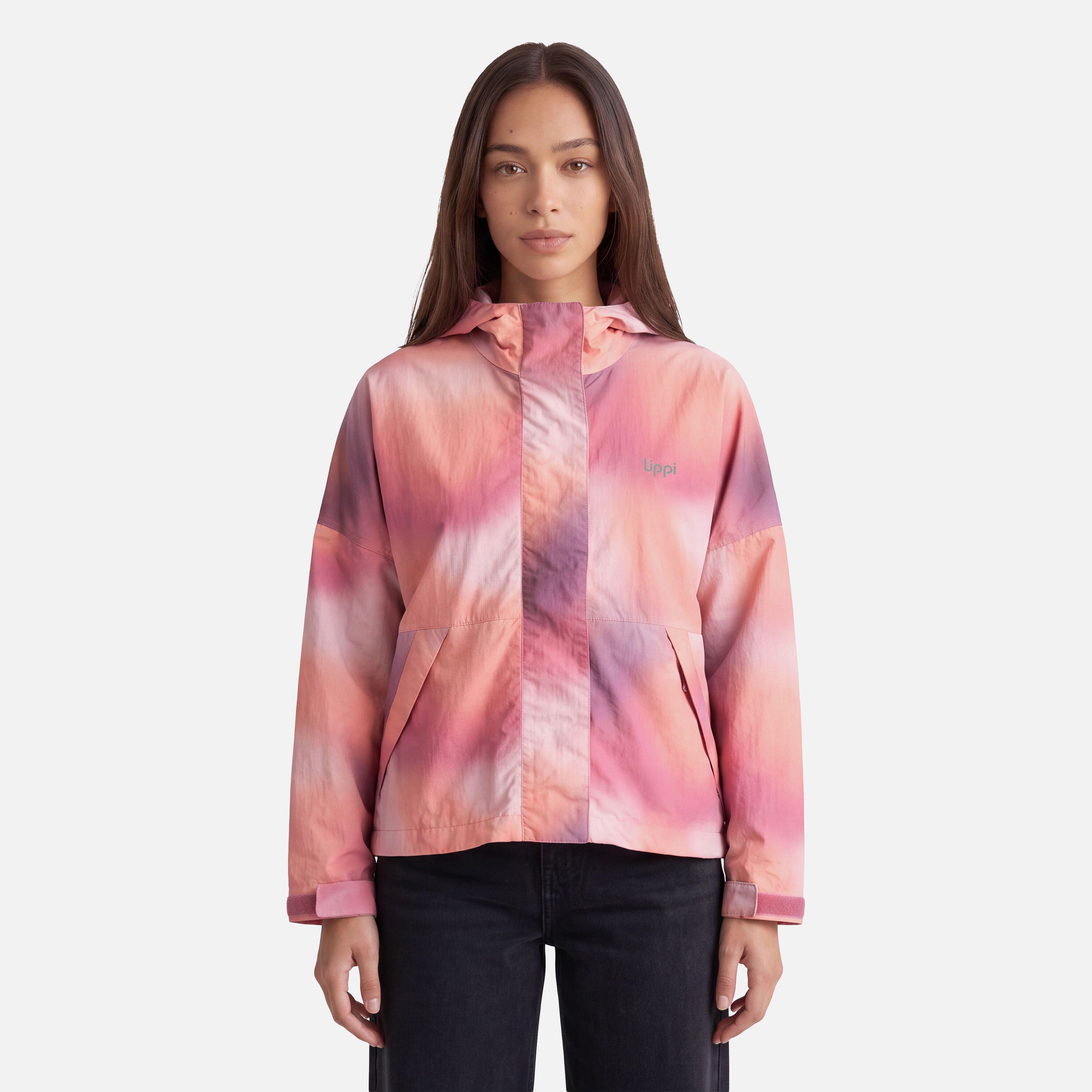 Chaqueta Mujer CityMe WindBreaker Hoody Jacket Print Rosa Oscuro Lippi V27-0