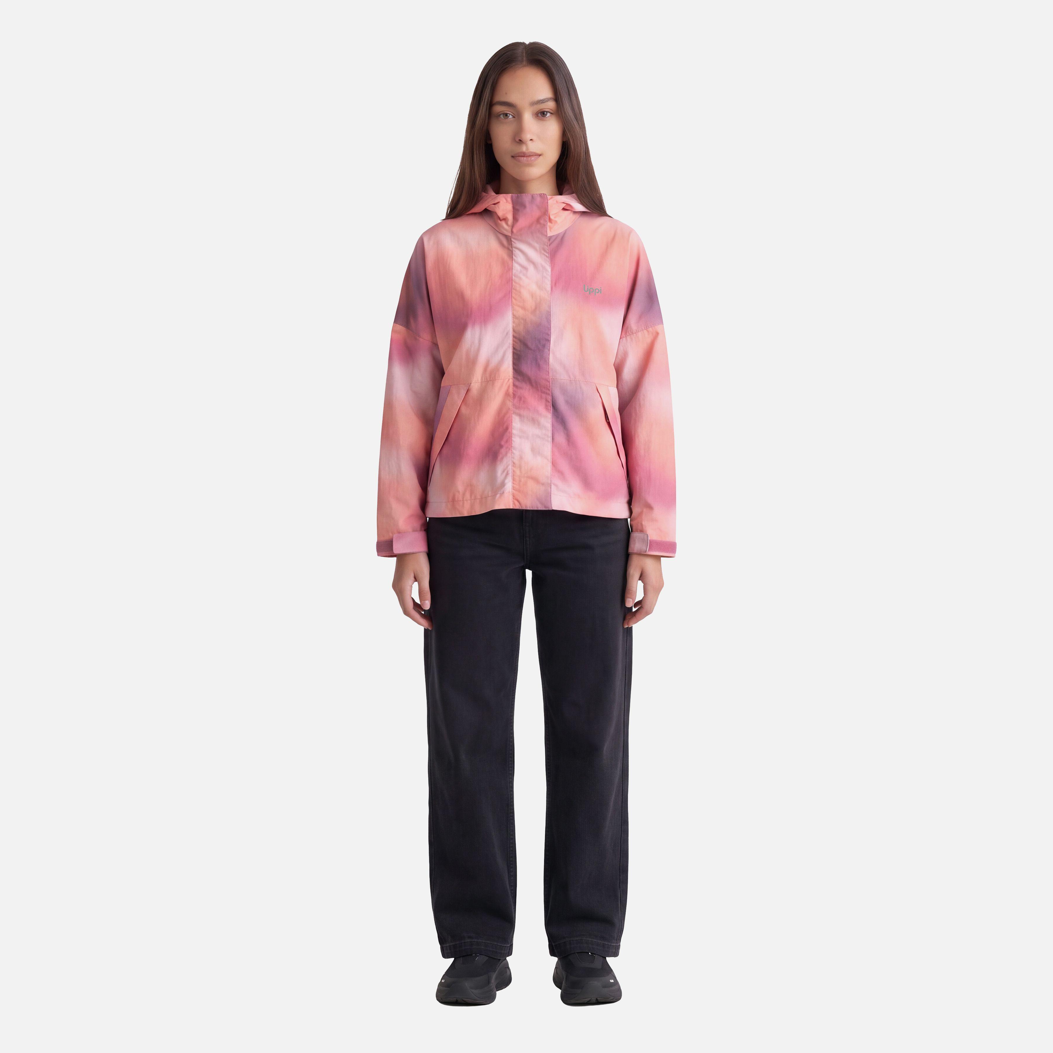 Chaqueta Mujer CityMe WindBreaker Hoody Jacket Print Rosa Oscuro Lippi V27-3