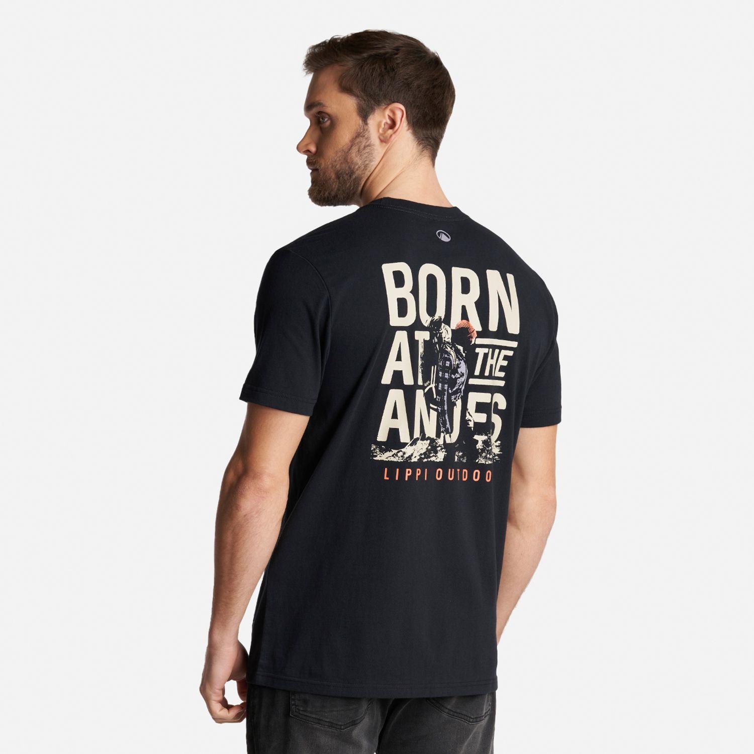 Polera Hombre Born at the Andes T-Shirt Negro Lippi-3
