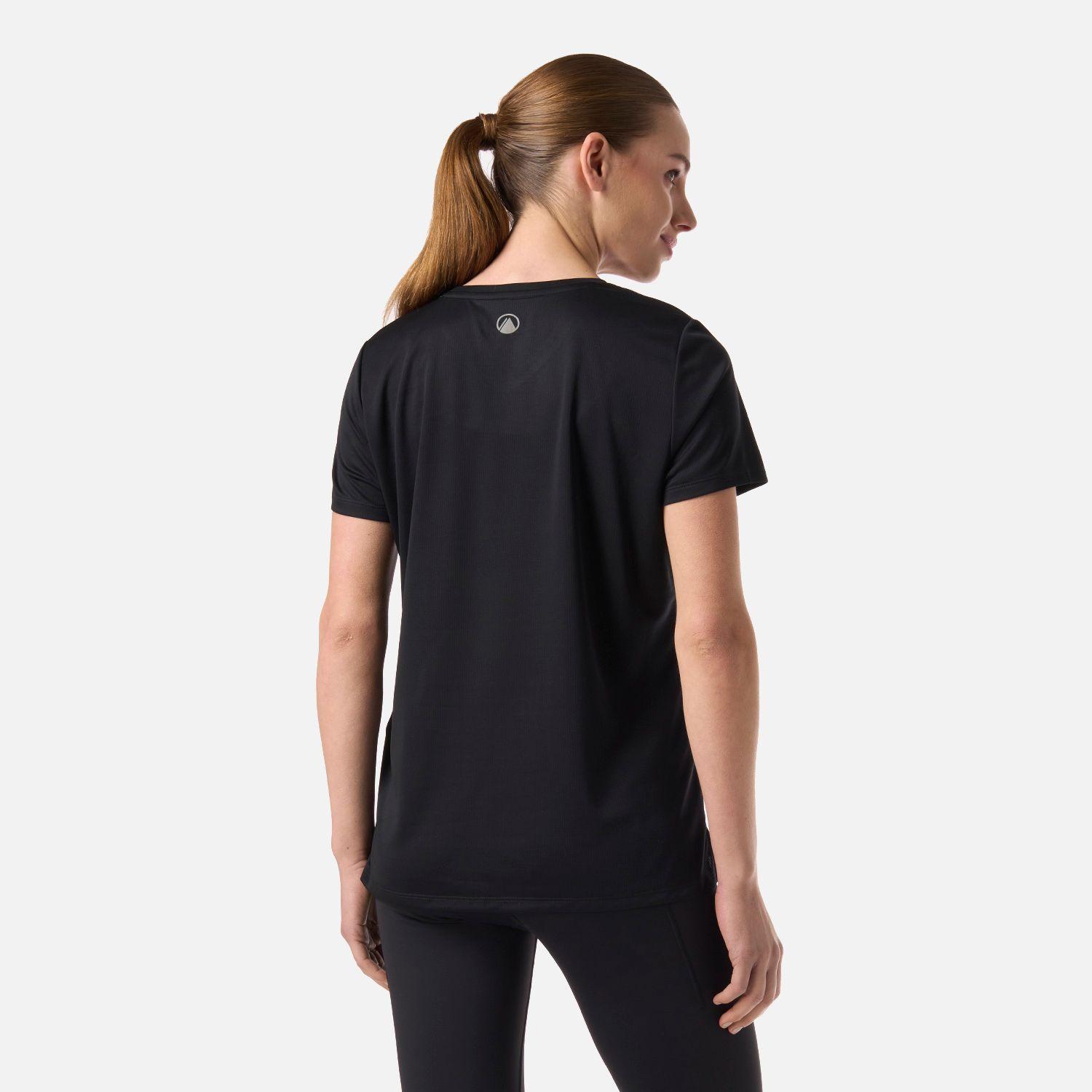 Polera Mujer Core V-Neck Q-Dry T-Shirt Negro Lippi V26-2