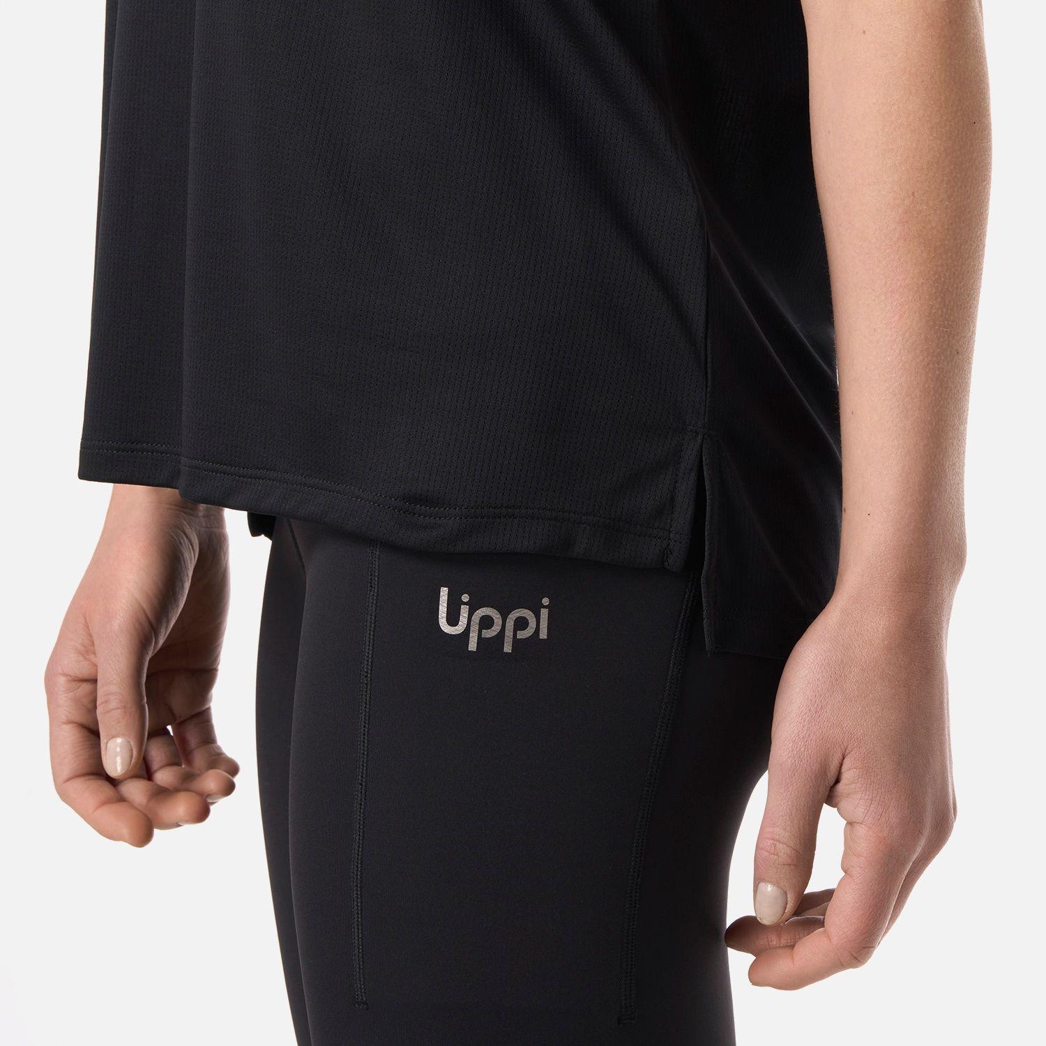 Polera Mujer Core V-Neck Q-Dry T-Shirt Negro Lippi V26-5