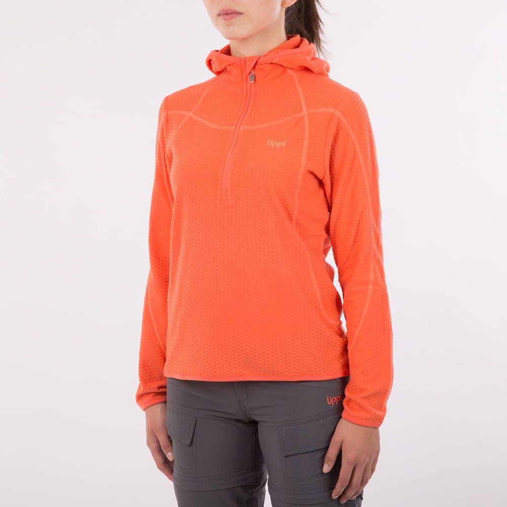 Poleron Mujer Jacarandá Nano-F 1/4 Zip Hoody Negro Lippi-1