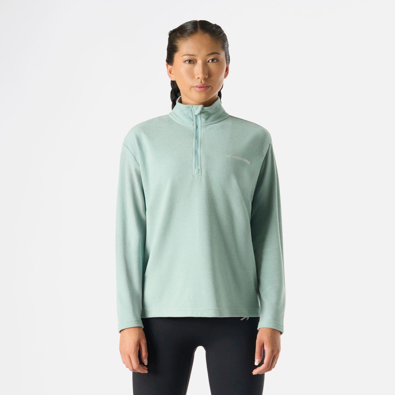Polerón Mujer Cool Down 1/4 Zip Fleece Jade Vulcano-0