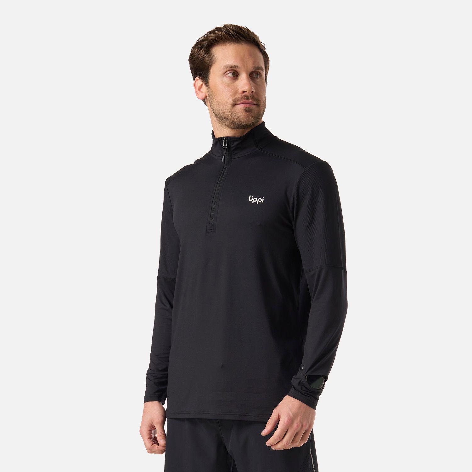 Polerón Hombre Puerto Trucco 1/4 Zip Negro Lippi V26-1