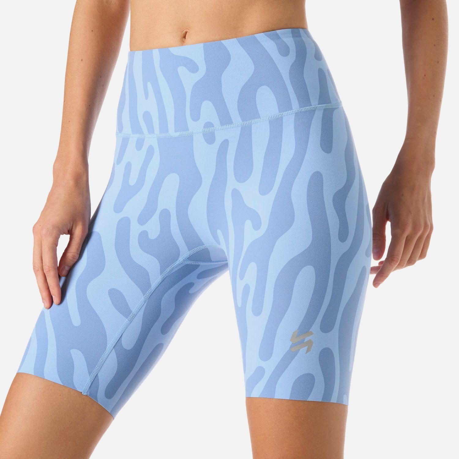 Calza Mujer Tempo Biker Super High Rise Celeste Vulcano-4