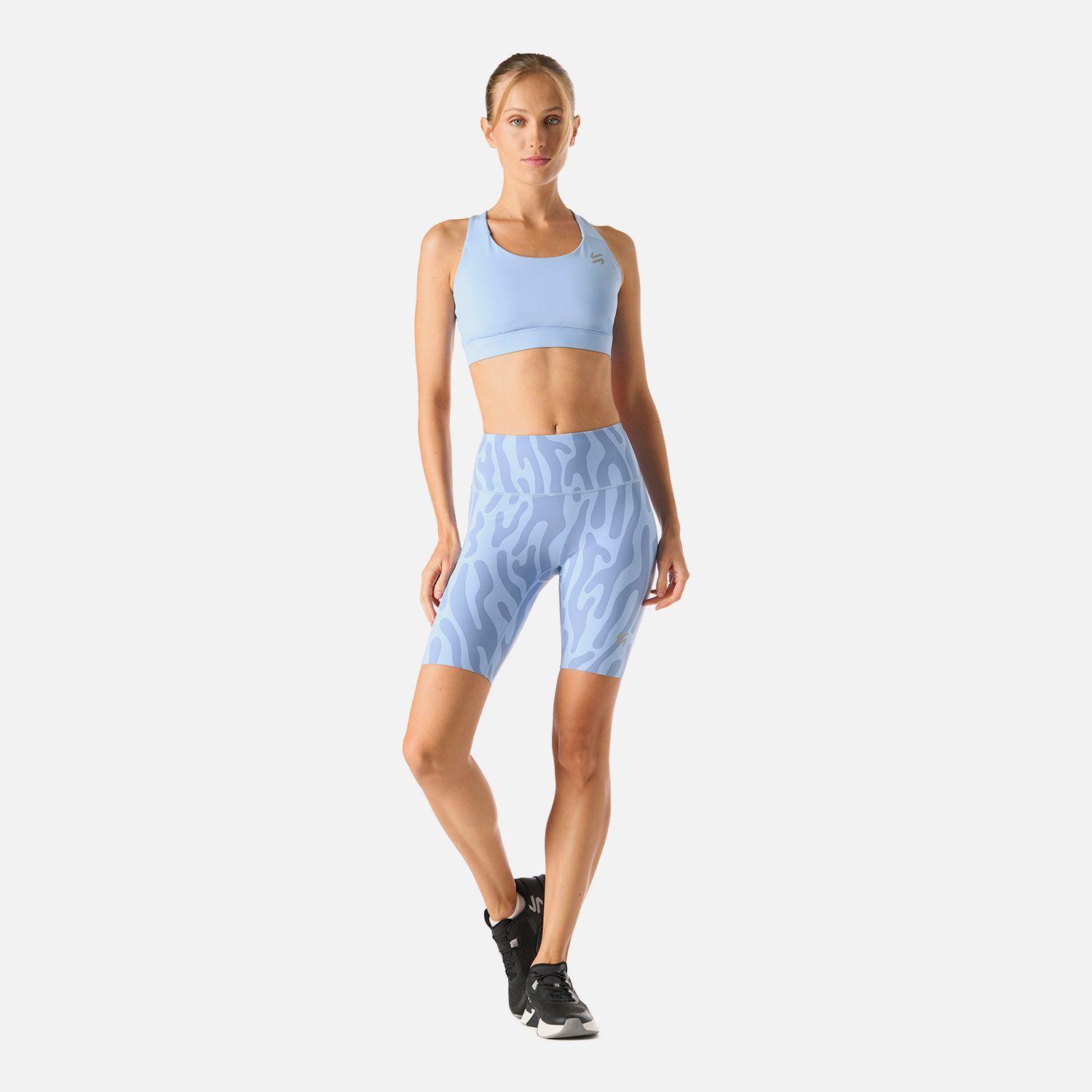 Calza Mujer Tempo Biker Super High Rise Celeste Vulcano-6