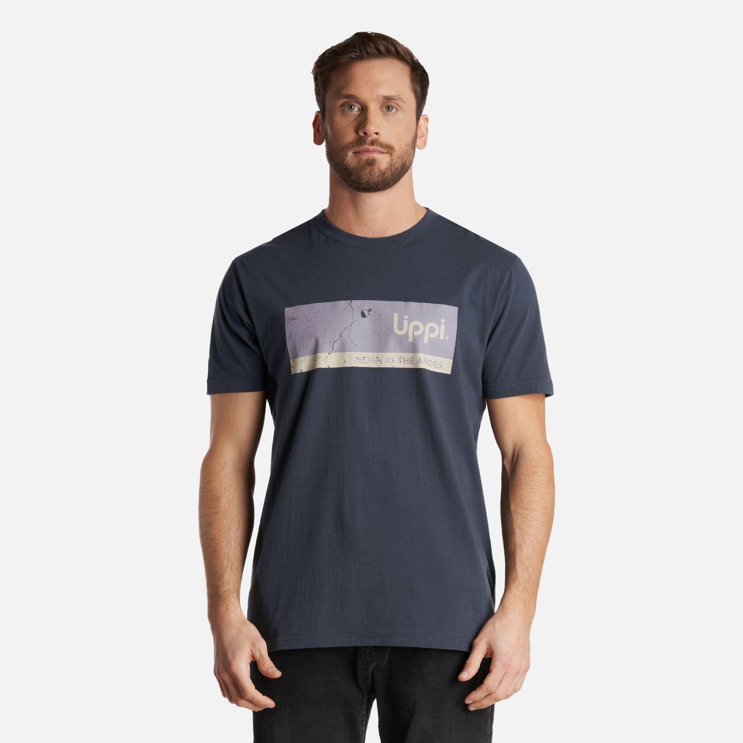 Polera Hombre Logo Lippi Front Print T-Shirt Azul Noche Lippi-1