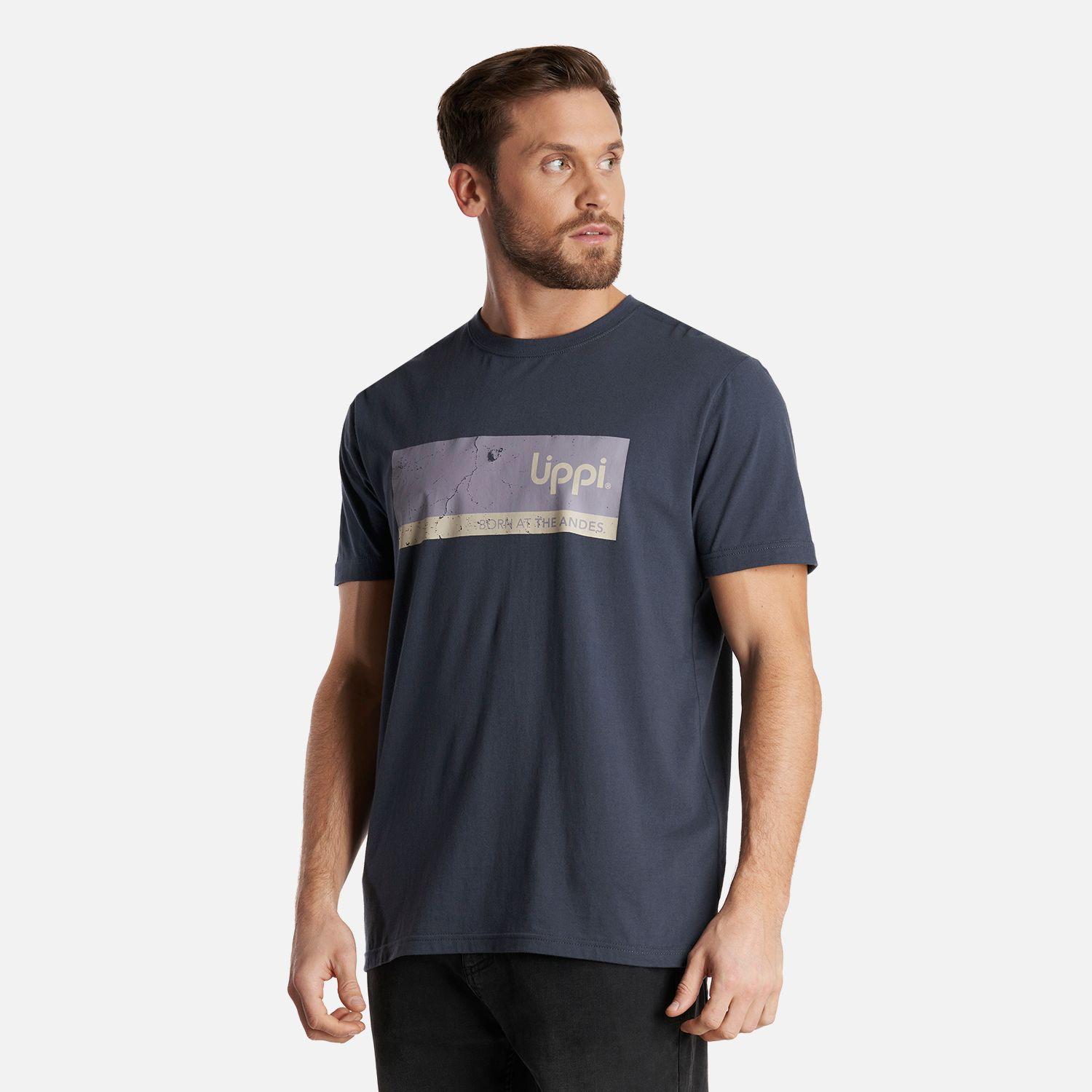 Polera Hombre Logo Lippi Front Print T-Shirt Azul Noche Lippi-2