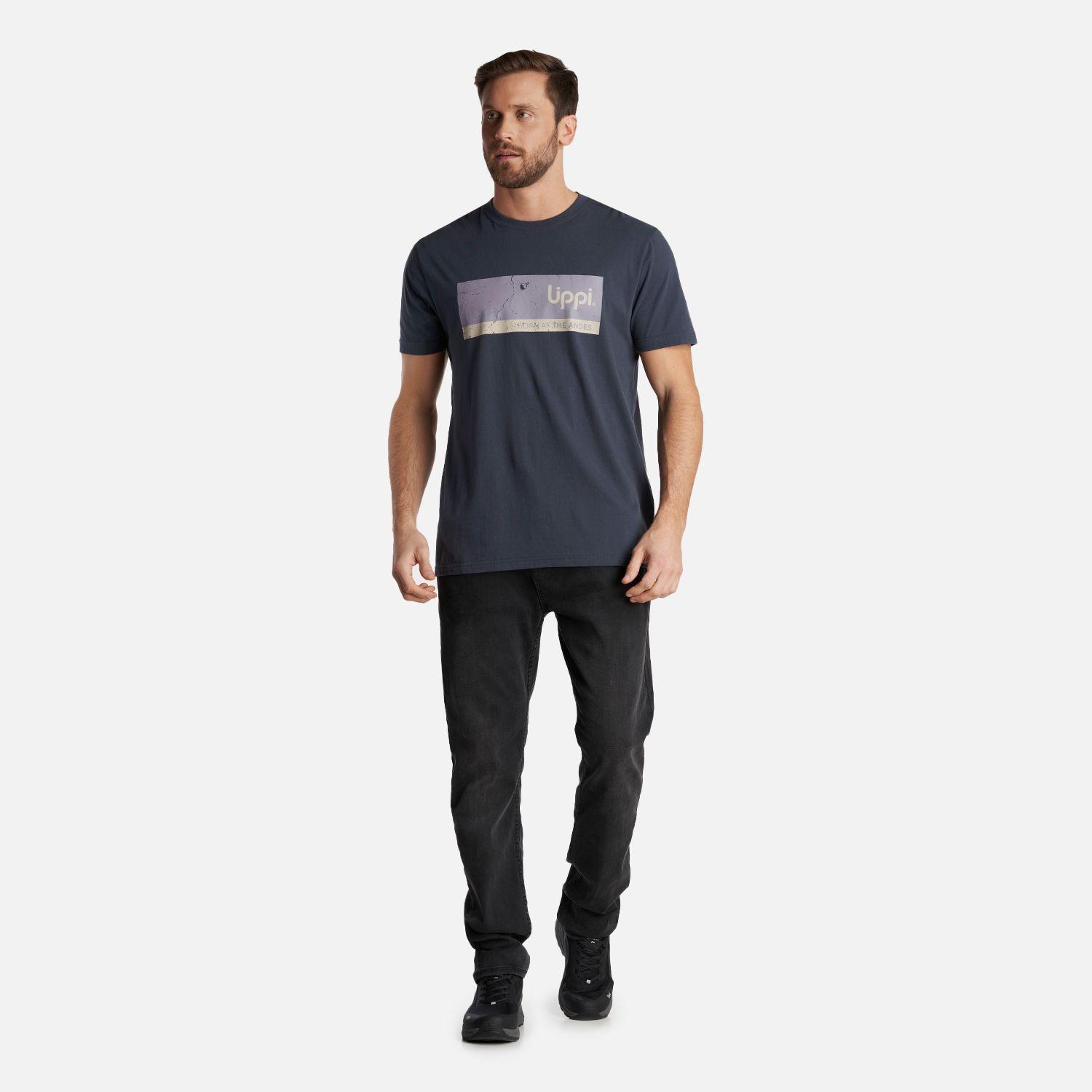 Polera Hombre Logo Lippi Front Print T-Shirt Azul Noche Lippi-5