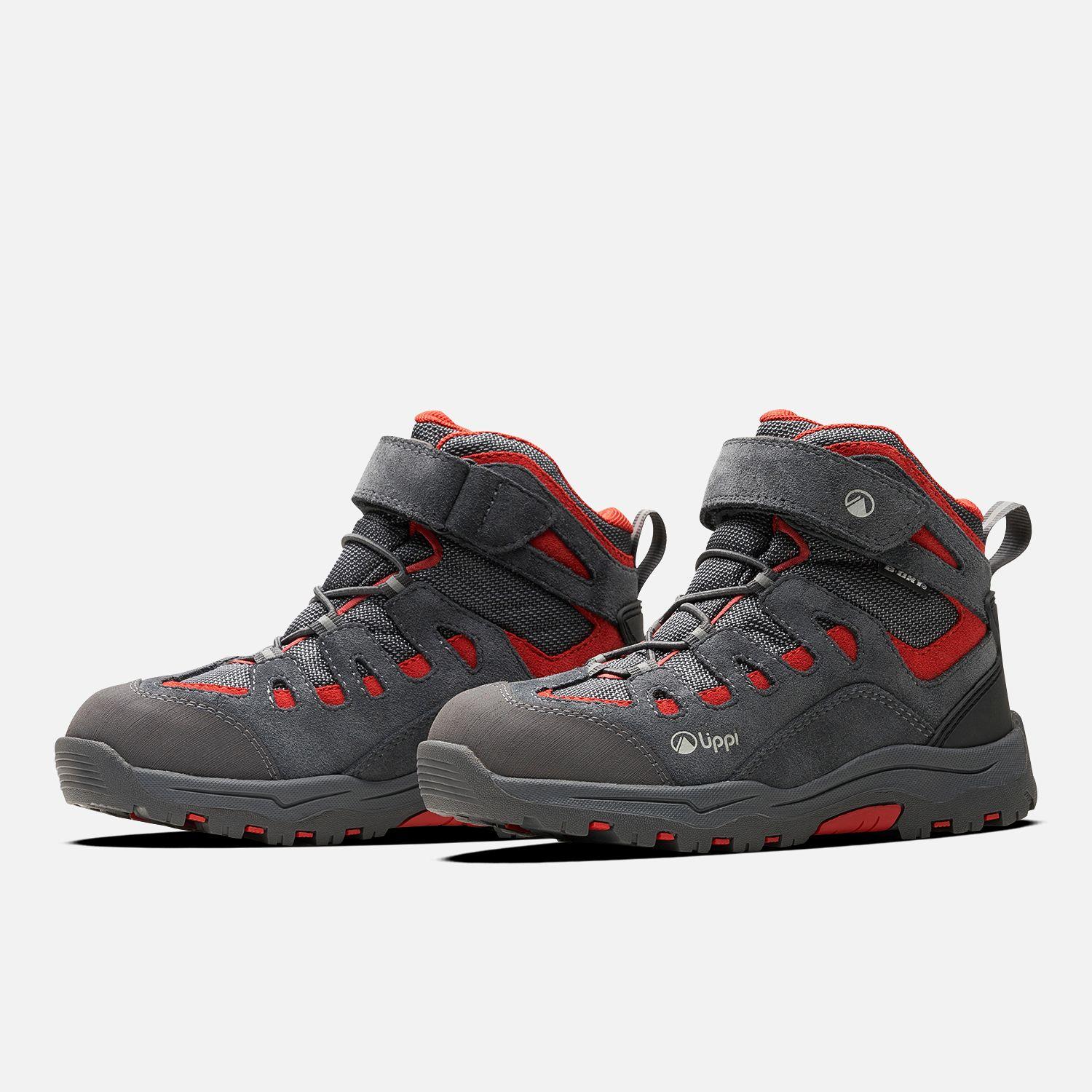 Botín Hombre Puelo Cs Hi Velcro Gris Medio / Rojo Oscuro Lippi V26-2