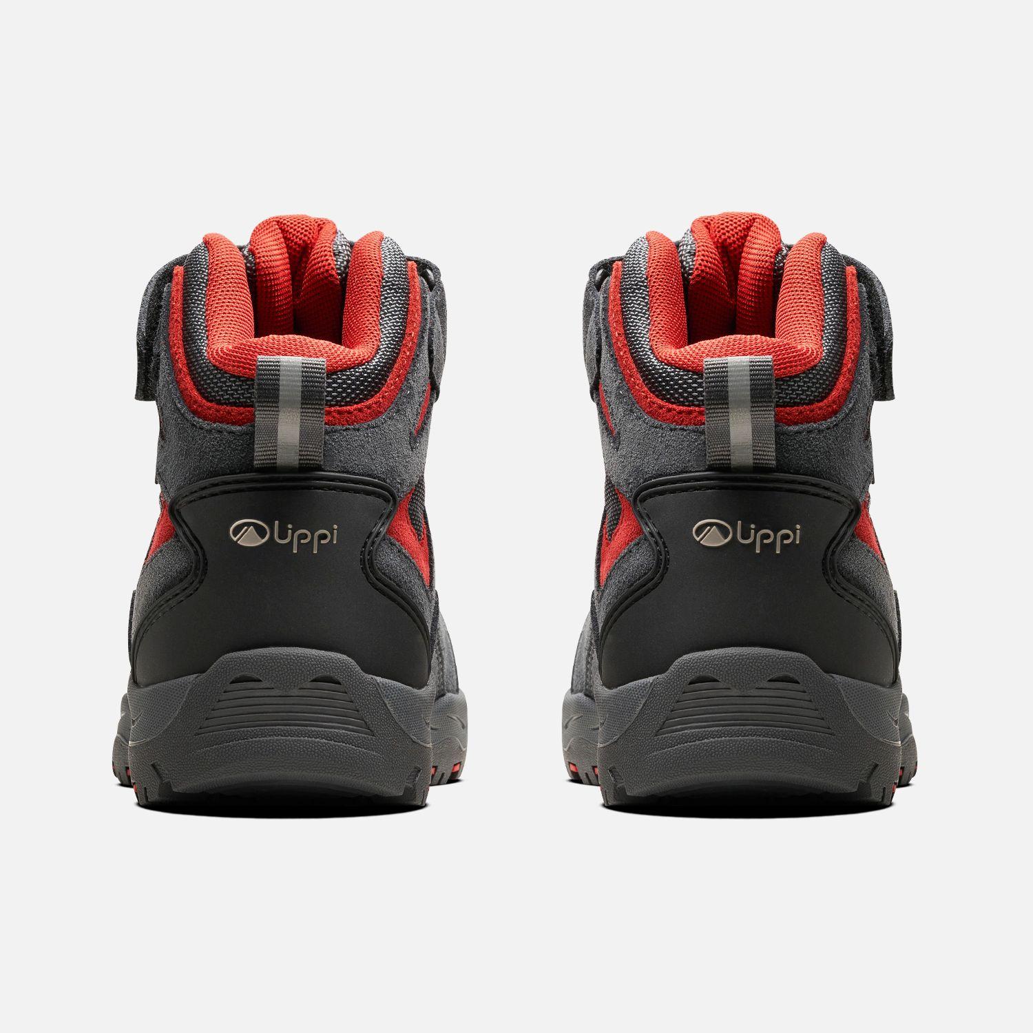 Botín Hombre Puelo Cs Hi Velcro Gris Medio / Rojo Oscuro Lippi V26-4