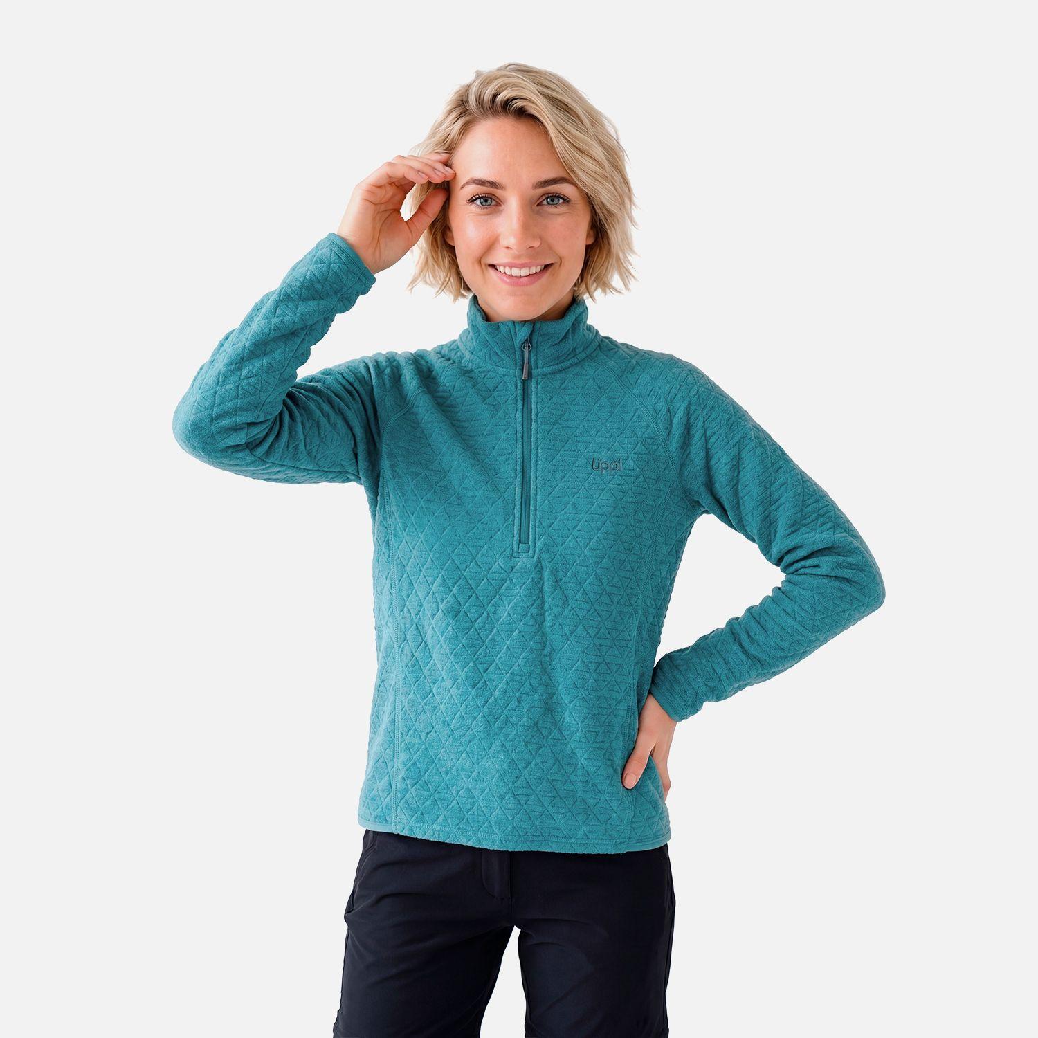Polerón Mujer Jacaranda Nano-F 1/4 Zip Petroleo Claro Lippi V27-0