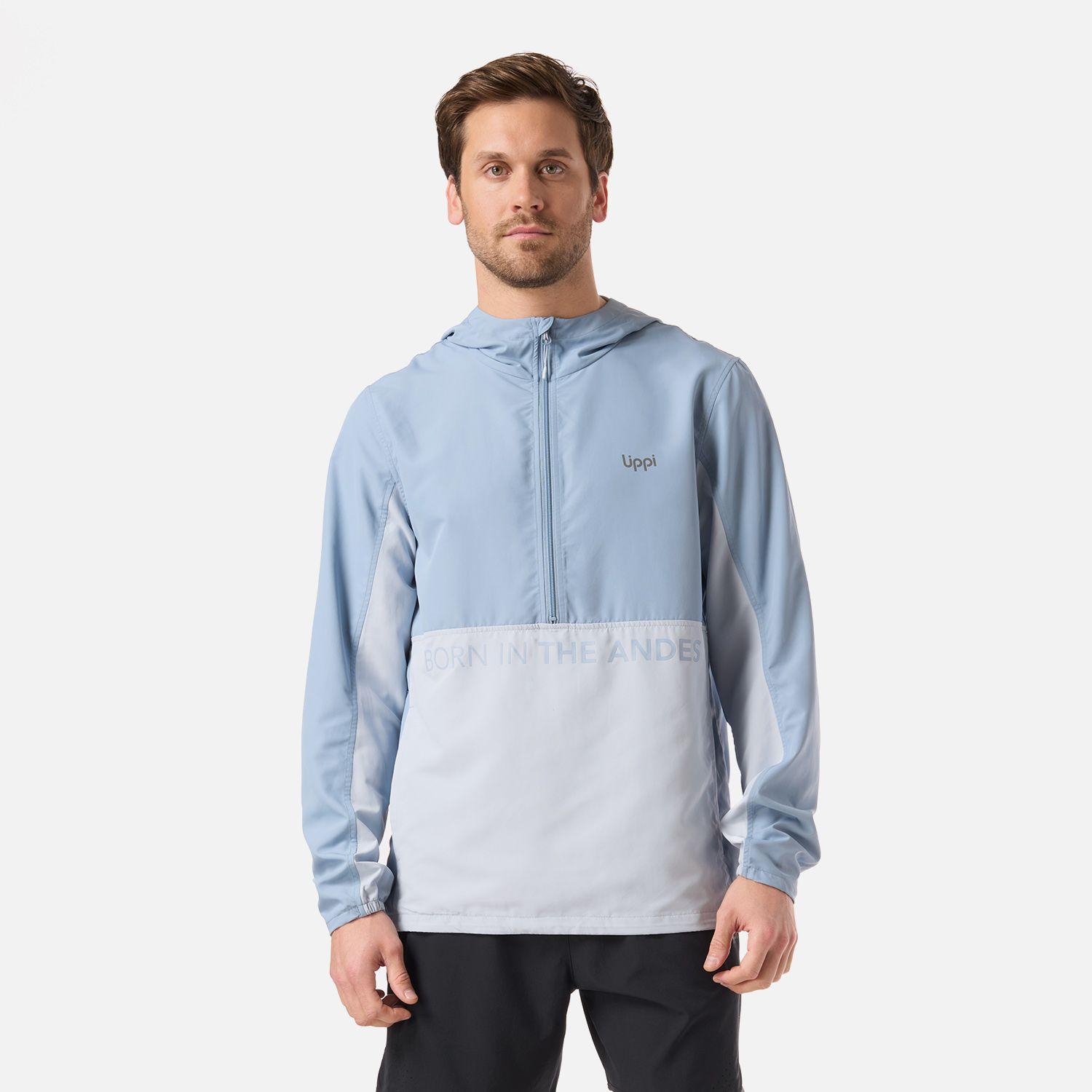 Chaqueta Hombre Nightfall Windbreaker 1/4 Zip Hoody Jacket Azul V26-0