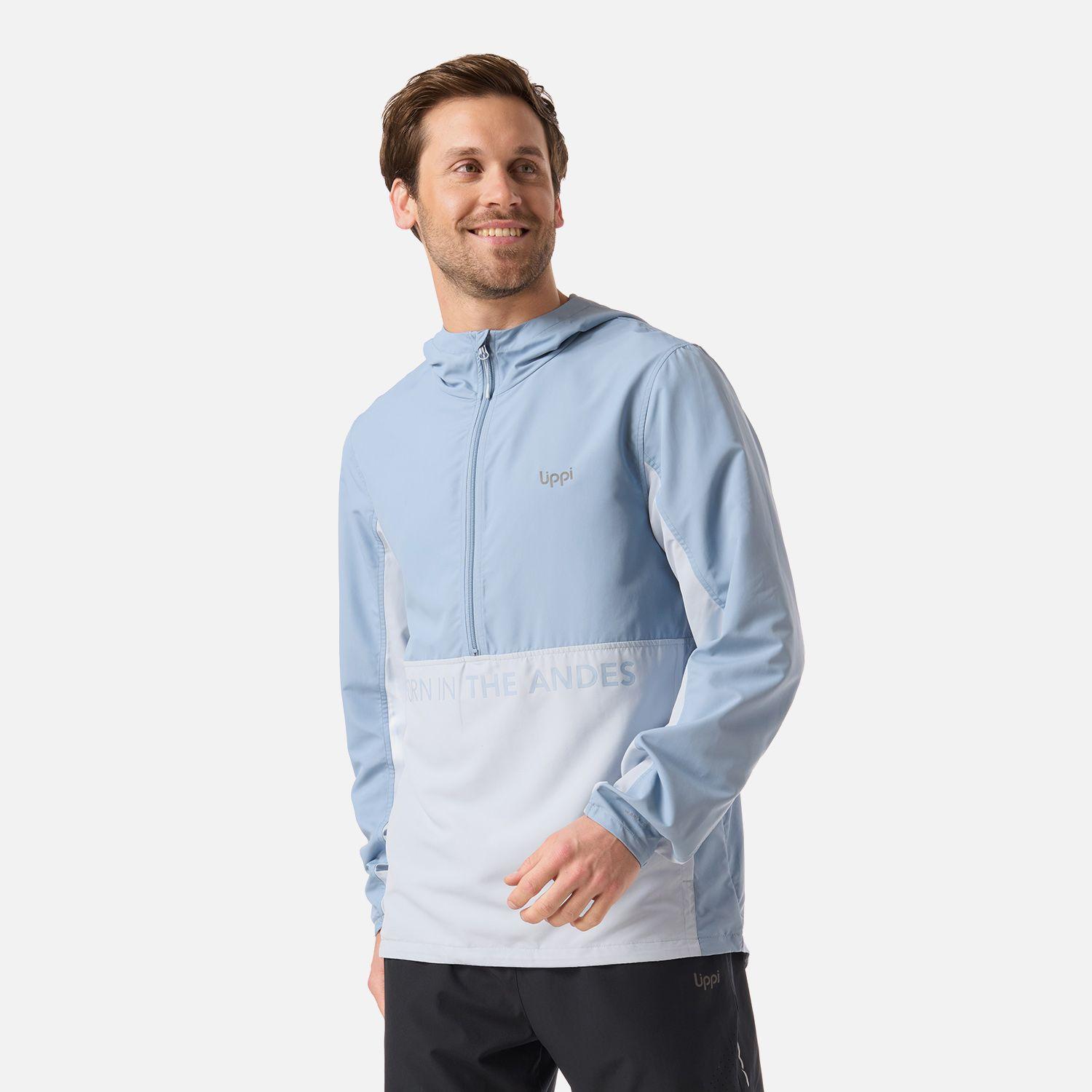 Chaqueta Hombre Nightfall Windbreaker 1/4 Zip Hoody Jacket Azul V26-1