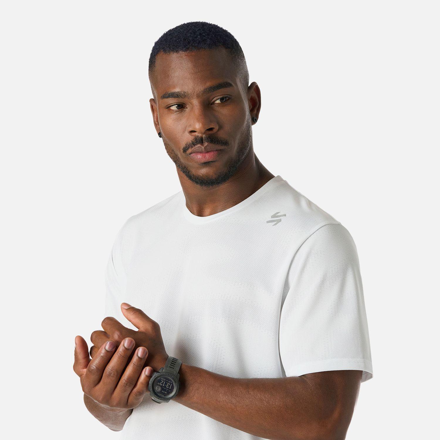 Polera Hombre Built To Move Pro T-Shirt Blanco Vulcano-4