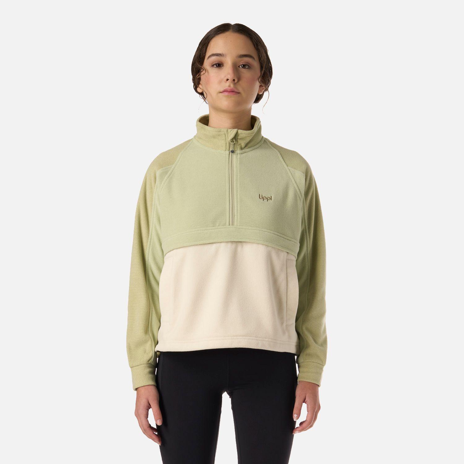 Polar Teen Girl Fireplace 1/4 Zip Sweatshirt Verde manzana Lippi V26-0