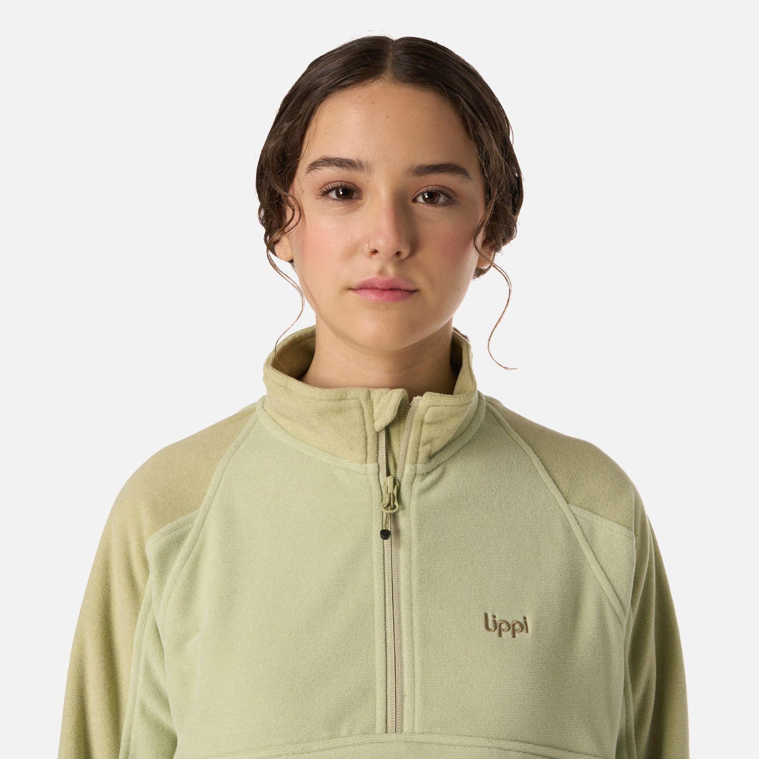 Polar Teen Girl Fireplace 1/4 Zip Sweatshirt Verde manzana Lippi V26-3
