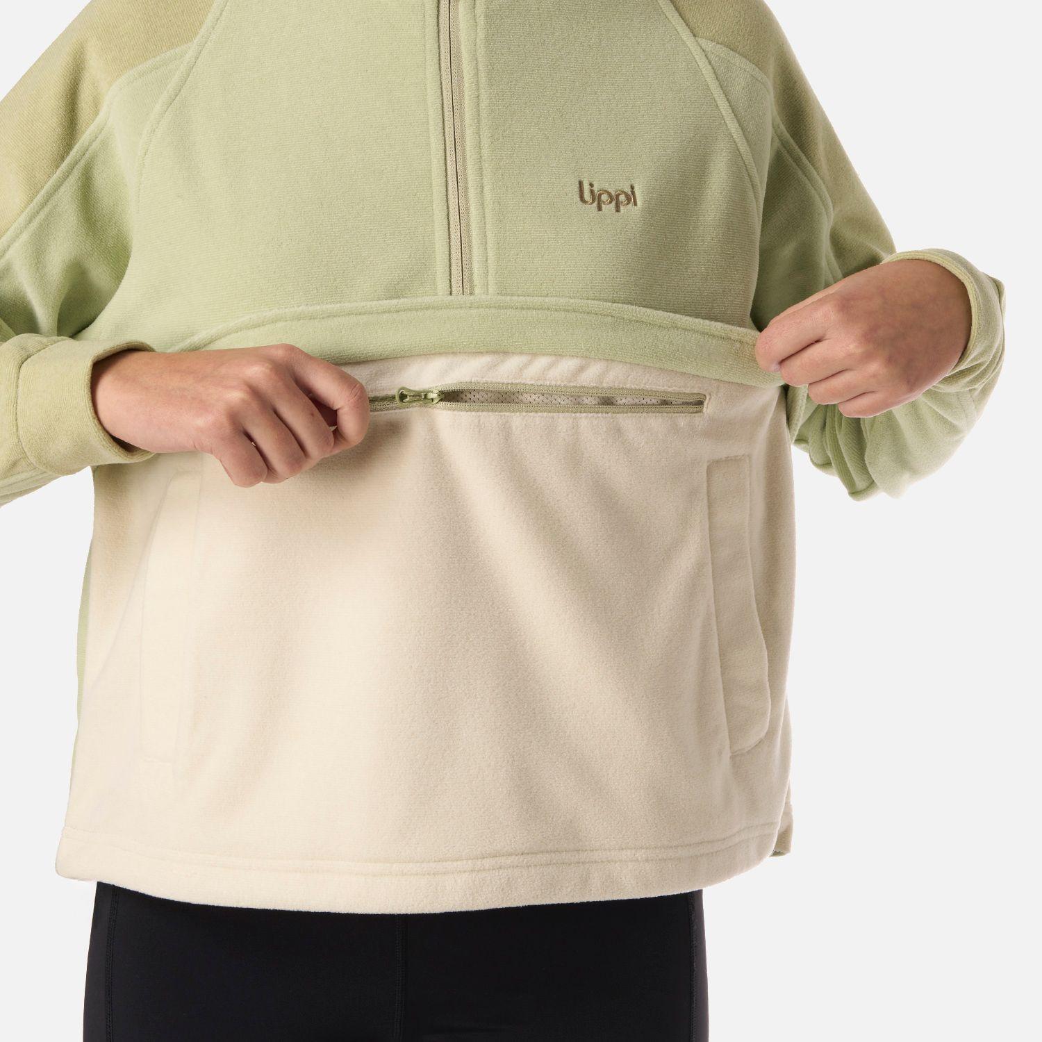 Polar Teen Girl Fireplace 1/4 Zip Sweatshirt Verde manzana Lippi V26-4