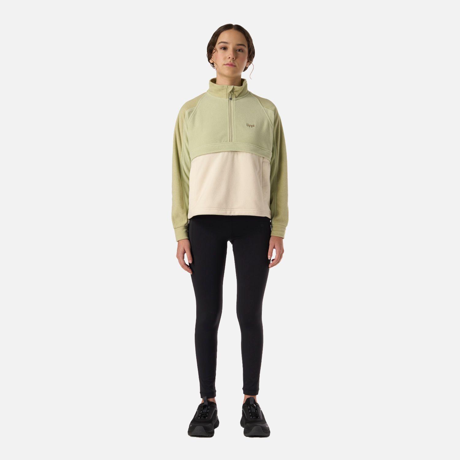 Polar Teen Girl Fireplace 1/4 Zip Sweatshirt Verde manzana Lippi V26-7