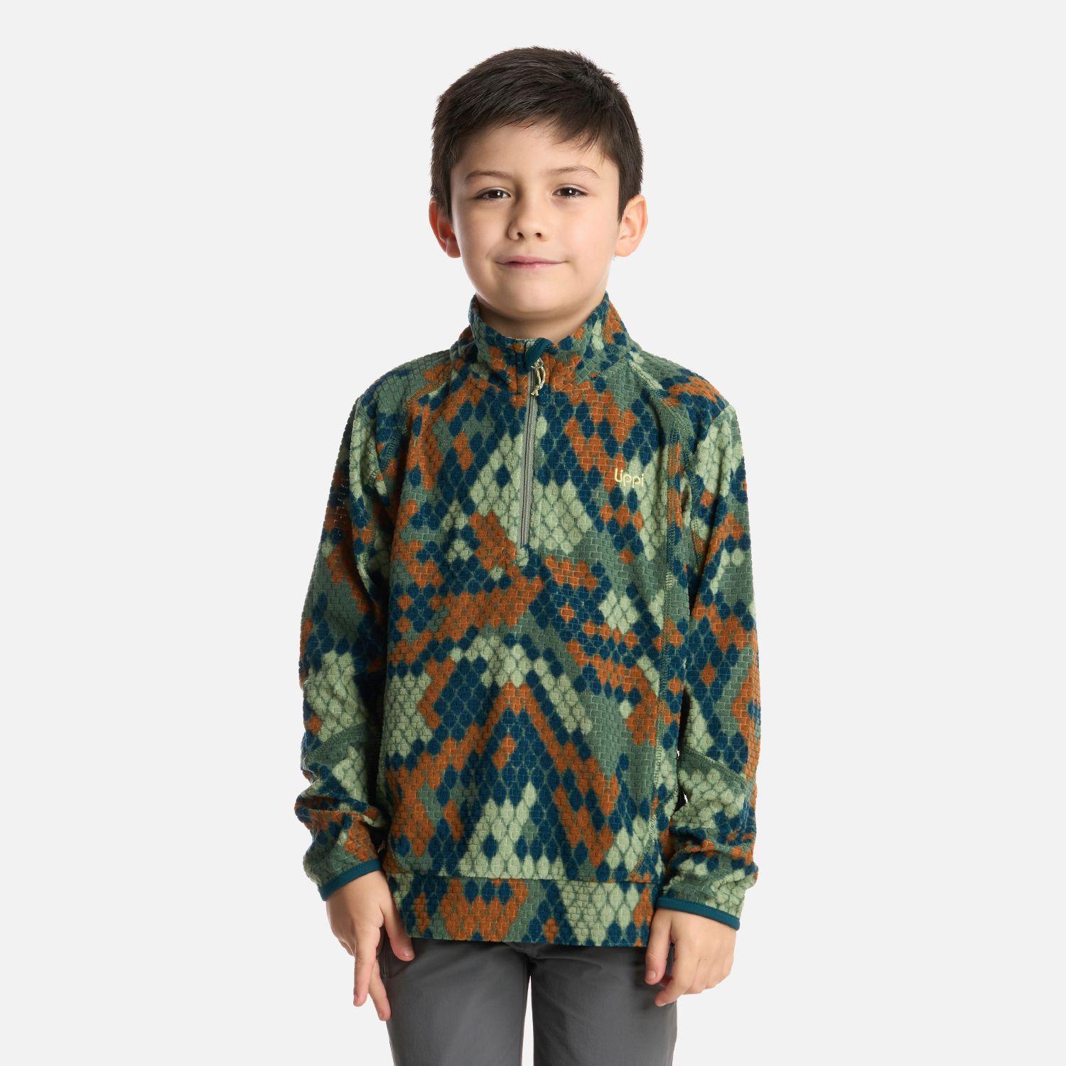 Polerón Niño Saltamontes Nano-F 14 Zip Print Verde Lippi-0