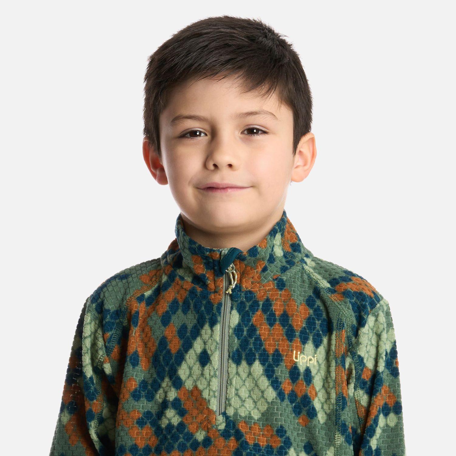 Polerón Niño Saltamontes Nano-F 14 Zip Print Verde Lippi-3