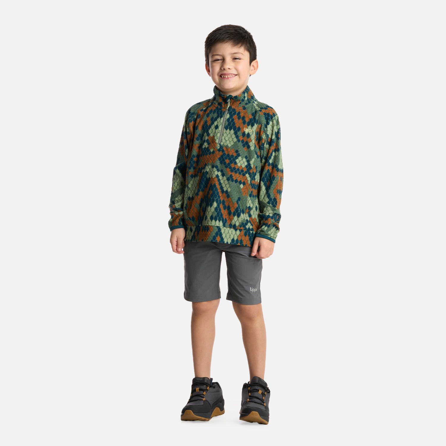 Polerón Niño Saltamontes Nano-F 14 Zip Print Verde Lippi-4