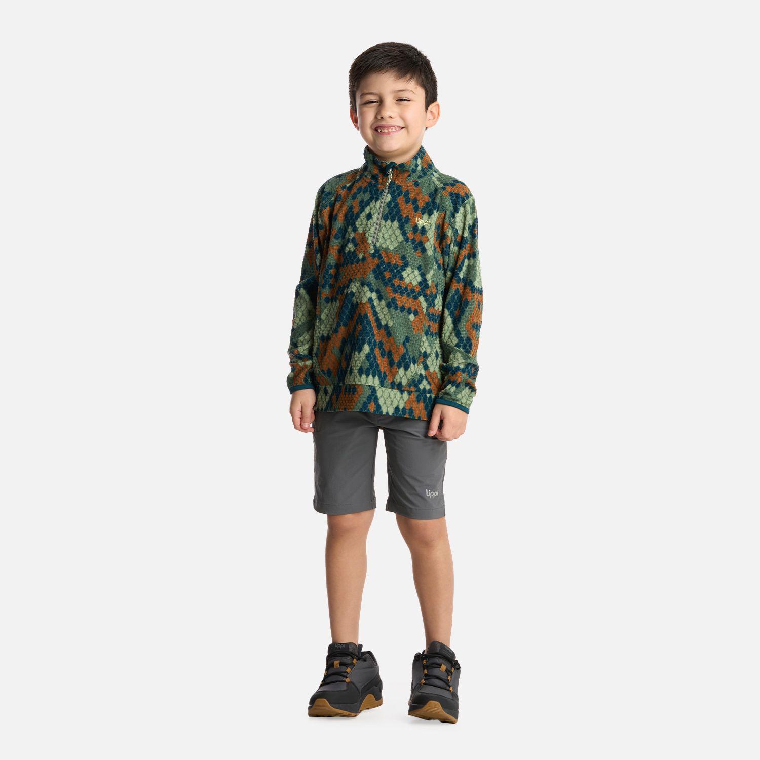 Polerón Niño Saltamontes Nano-F 14 Zip Print Verde Lippi-4
