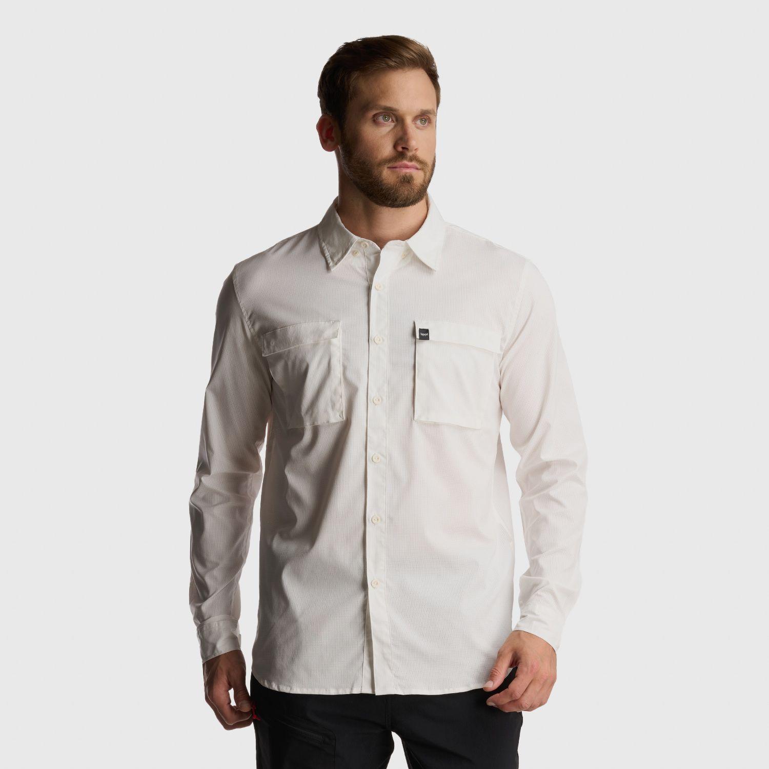 Camisa Hombre Rosselot Long Sleeve Q-Dry Shirt Blanco Lippi I24-1