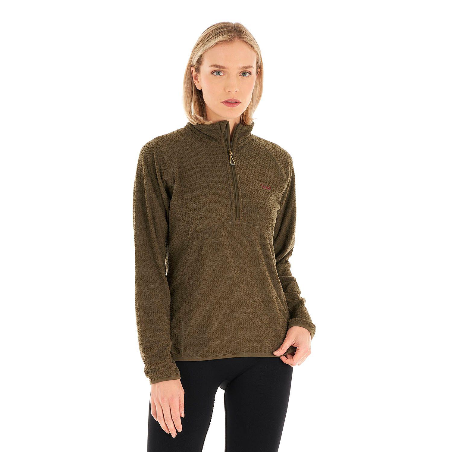 Poleron Mujer Jacaranda Nano-F 14 Zip Verde Oscuro Lippi I22-1