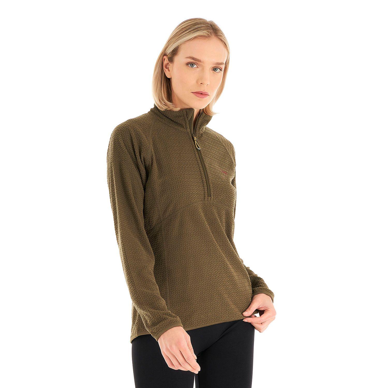 Poleron Mujer Jacaranda Nano-F 14 Zip Verde Oscuro Lippi I22-2