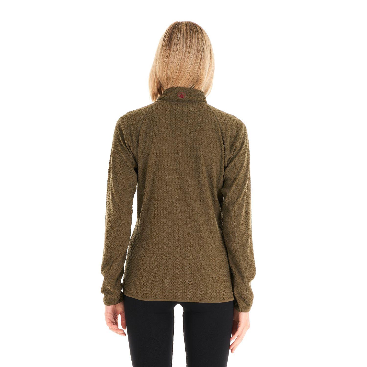 Poleron Mujer Jacaranda Nano-F 14 Zip Verde Oscuro Lippi I22-5