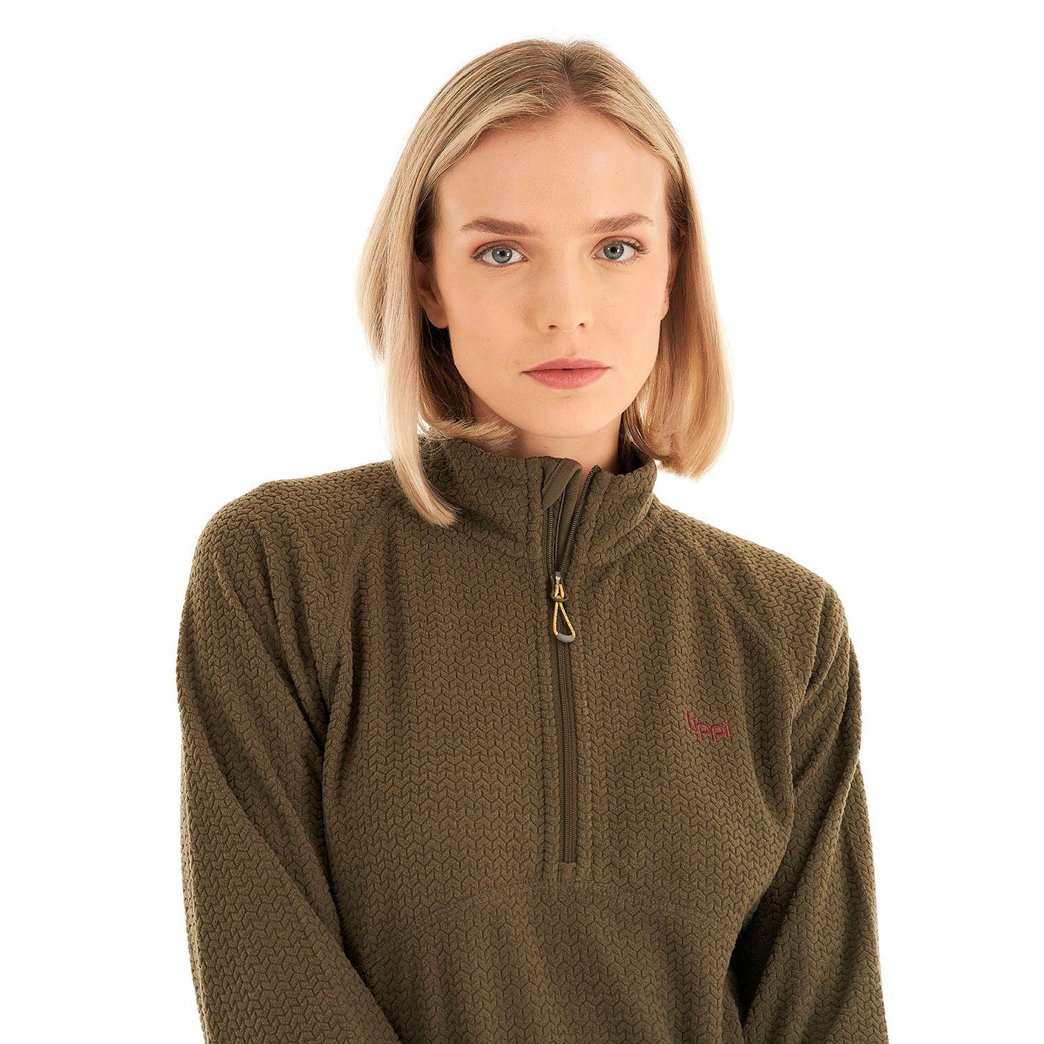 Poleron Mujer Jacaranda Nano-F 14 Zip Verde Oscuro Lippi I22-6