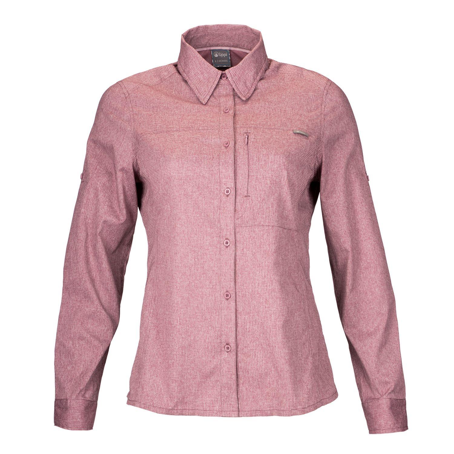 Camisa Mujer Rosselot Long Sleeve Q-Dry Shirt Melange Vino Lippi-0
